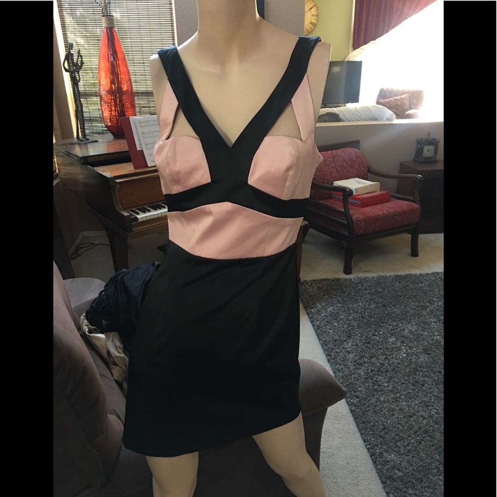 Bebe pink and black mini dress . Size med